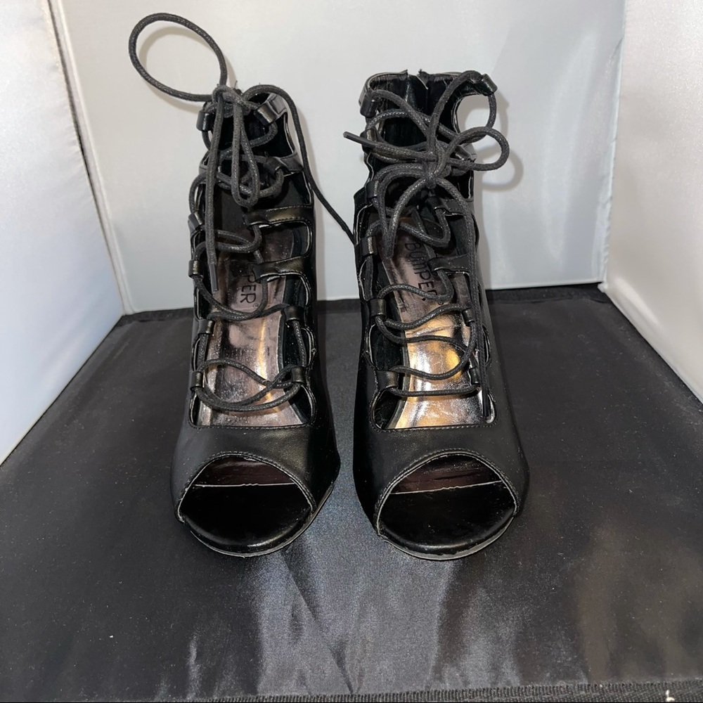 Bumper | Faux Leather Corset LaceUp Booties​